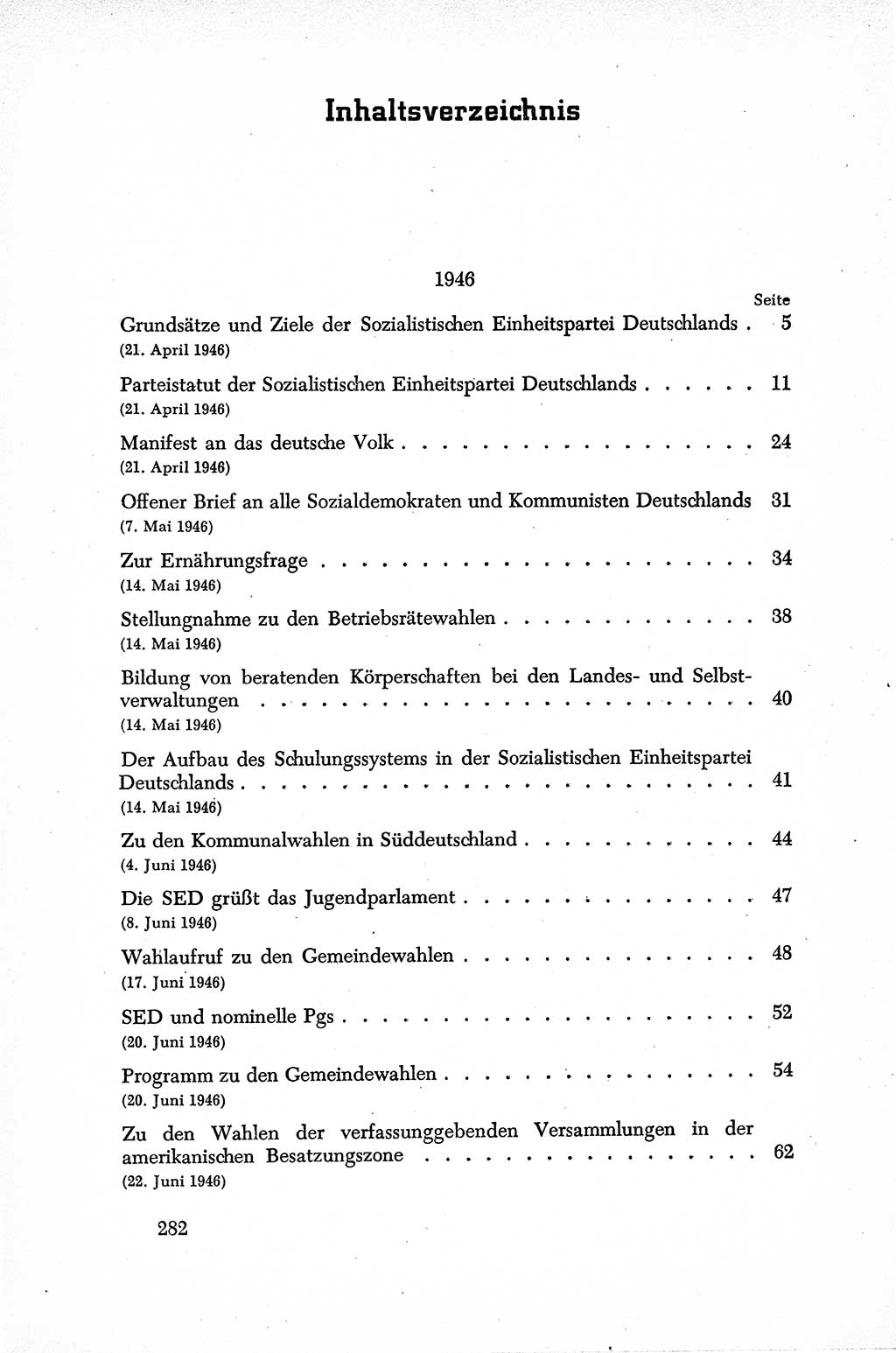 Dokumente der Sozialistischen Einheitspartei Deutschlands (SED) [Sowjetische Besatzungszone (SBZ) Deutschlands] 1946-1948, Seite 282 (Dok. SED SBZ Dtl. 1946-1948, S. 282)