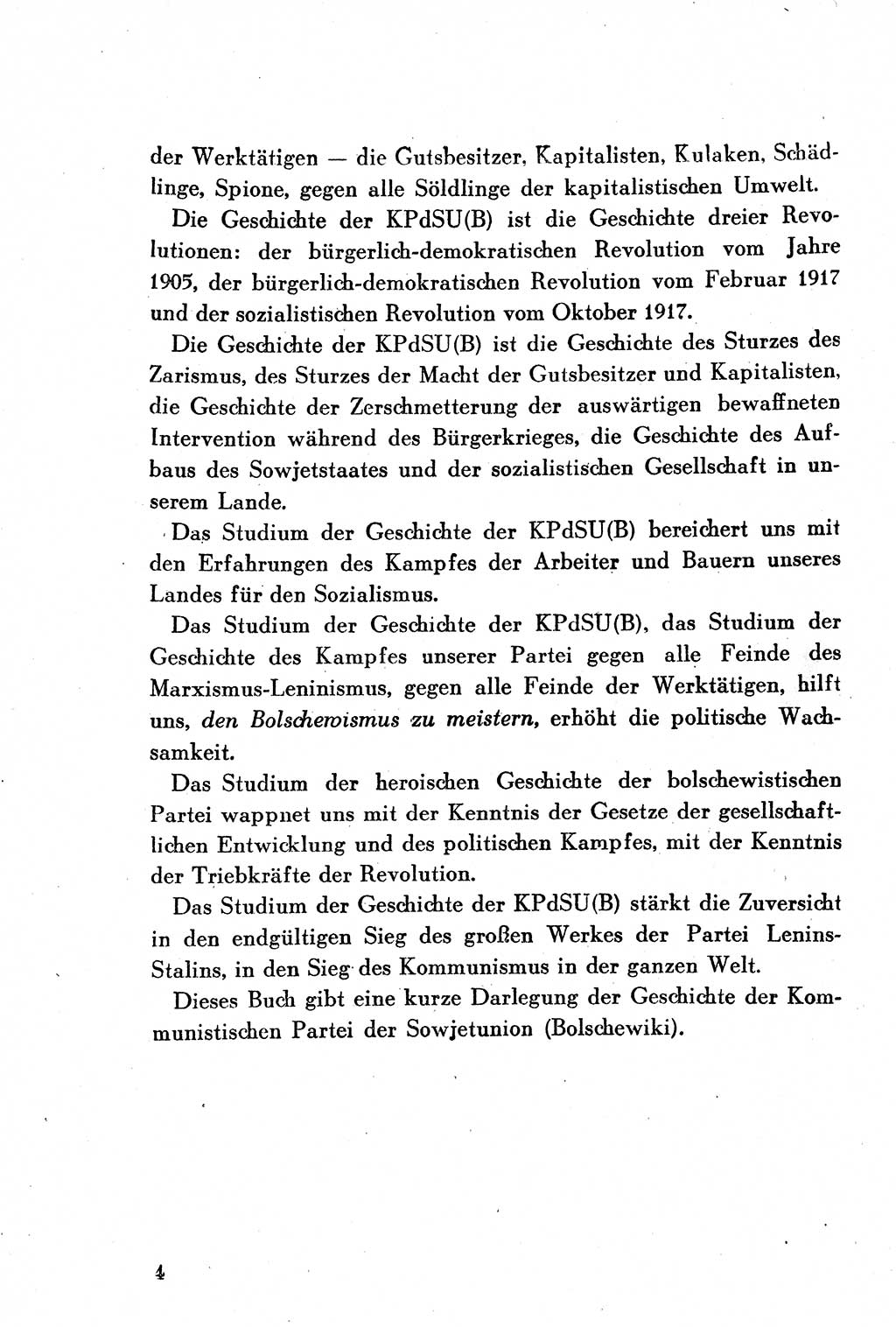 Geschichte der Kommunistischen Partei der Sowjetunion (KPdSU) [Sowjetische Besatzungszone (SBZ) Deutschlands] 1946, Seite 4 (Gesch. KPdSU SBZ Dtl. 1946, S. 4)