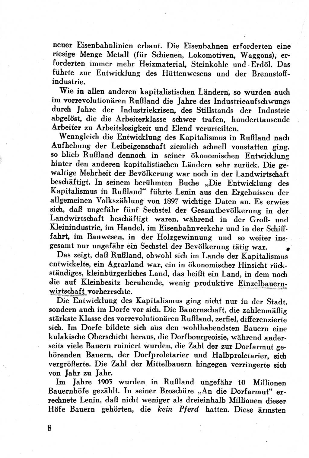 Geschichte der Kommunistischen Partei der Sowjetunion (KPdSU) [Sowjetische Besatzungszone (SBZ) Deutschlands] 1946, Seite 8 (Gesch. KPdSU SBZ Dtl. 1946, S. 8)