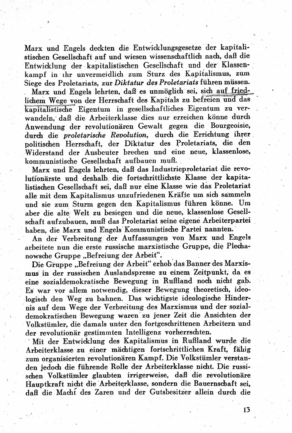 Geschichte der Kommunistischen Partei der Sowjetunion (KPdSU) [Sowjetische Besatzungszone (SBZ) Deutschlands] 1946, Seite 13 (Gesch. KPdSU SBZ Dtl. 1946, S. 13)