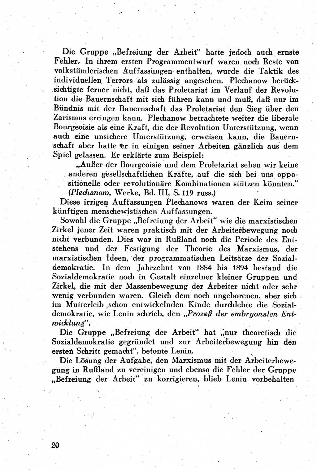 Geschichte der Kommunistischen Partei der Sowjetunion (KPdSU) [Sowjetische Besatzungszone (SBZ) Deutschlands] 1946, Seite 20 (Gesch. KPdSU SBZ Dtl. 1946, S. 20)