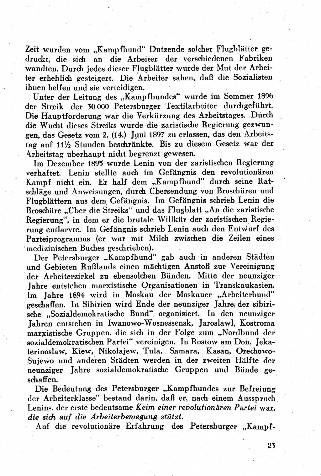 Geschichte der Kommunistischen Partei der Sowjetunion (KPdSU) [Sowjetische Besatzungszone (SBZ) Deutschlands] 1946, Seite 23 (Gesch. KPdSU SBZ Dtl. 1946, S. 23)