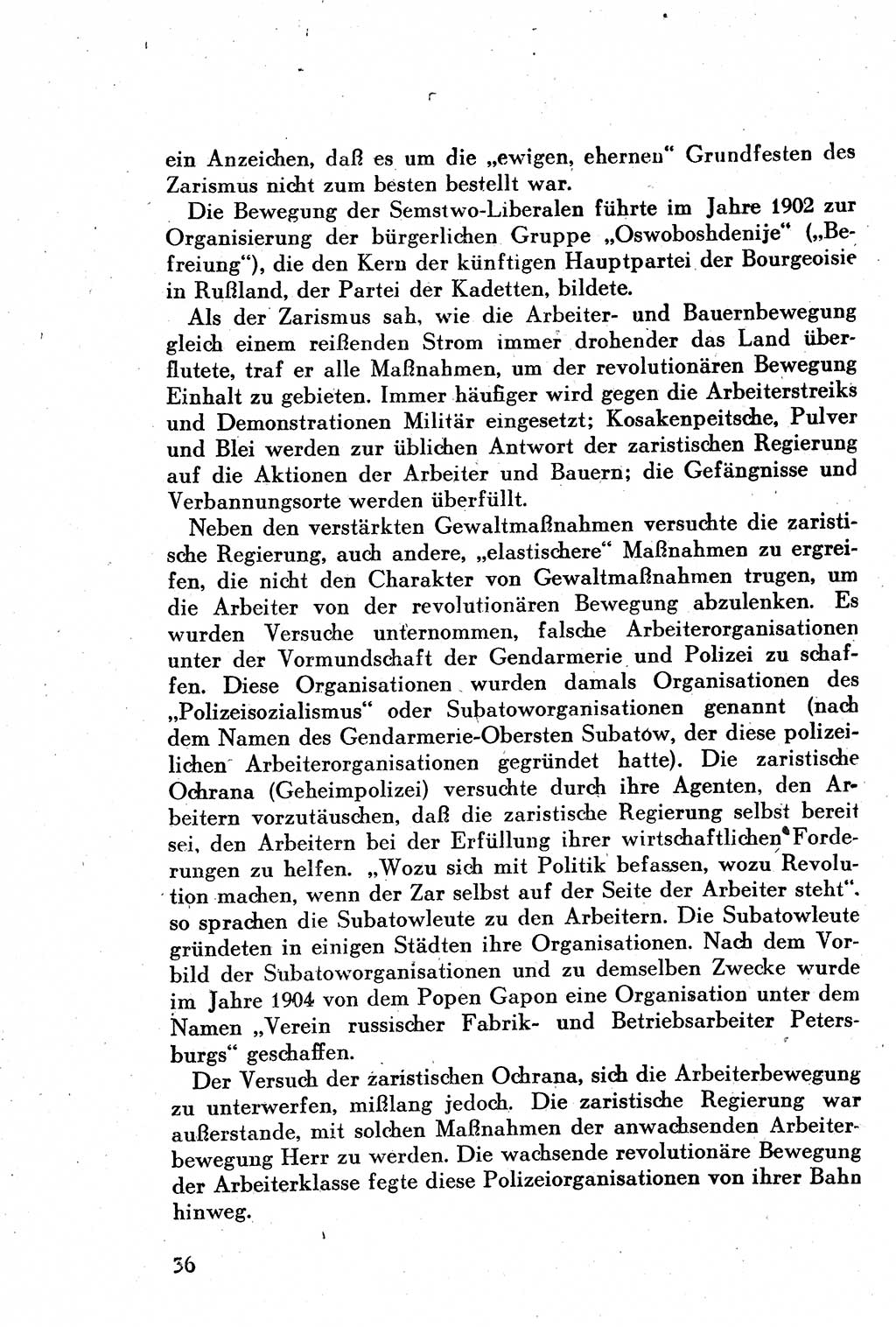 Geschichte der Kommunistischen Partei der Sowjetunion (KPdSU) [Sowjetische Besatzungszone (SBZ) Deutschlands] 1946, Seite 36 (Gesch. KPdSU SBZ Dtl. 1946, S. 36)