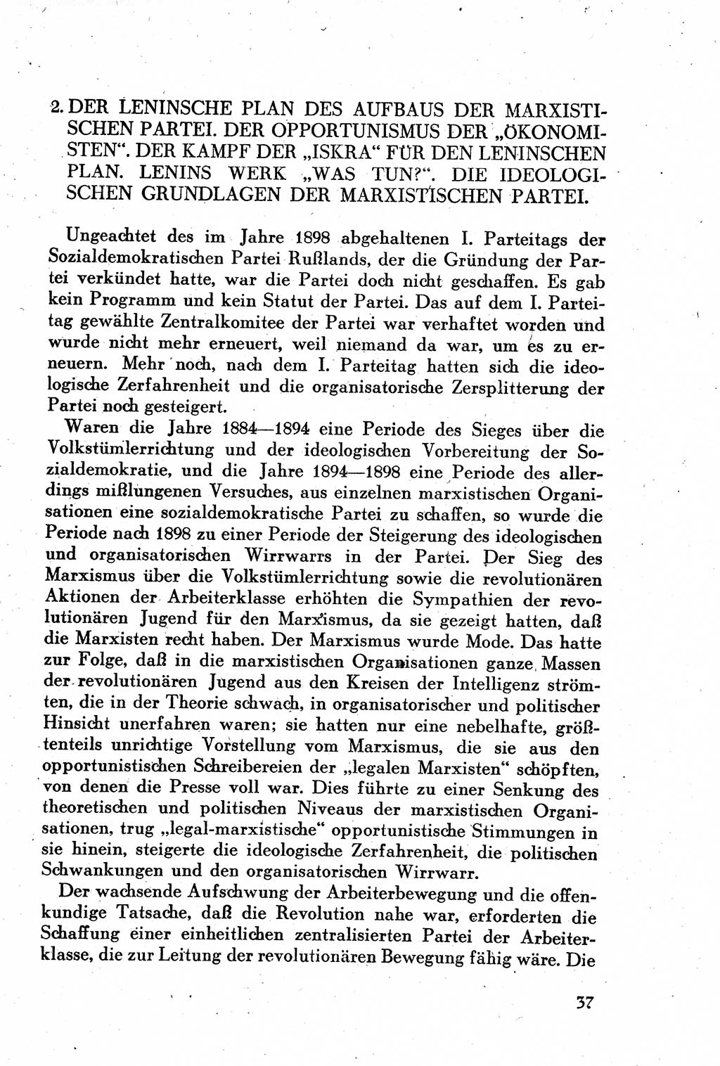 Geschichte der Kommunistischen Partei der Sowjetunion (KPdSU) [Sowjetische Besatzungszone (SBZ) Deutschlands] 1946, Seite 37 (Gesch. KPdSU SBZ Dtl. 1946, S. 37)