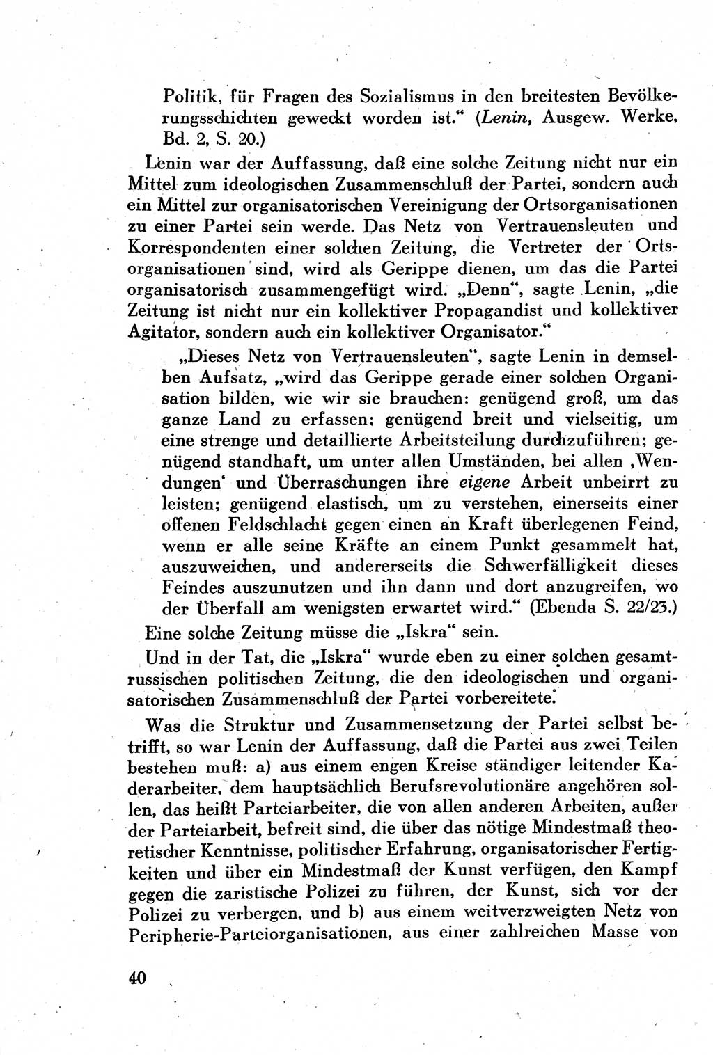 Geschichte der Kommunistischen Partei der Sowjetunion (KPdSU) [Sowjetische Besatzungszone (SBZ) Deutschlands] 1946, Seite 40 (Gesch. KPdSU SBZ Dtl. 1946, S. 40)
