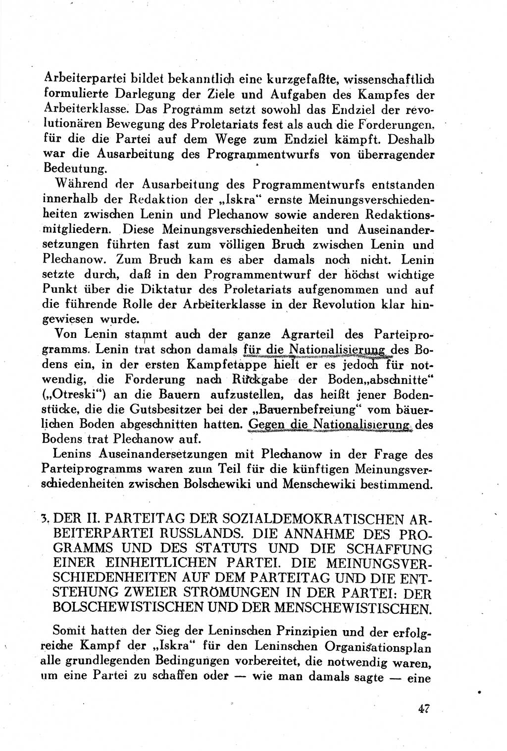 Geschichte der Kommunistischen Partei der Sowjetunion (KPdSU) [Sowjetische Besatzungszone (SBZ) Deutschlands] 1946, Seite 47 (Gesch. KPdSU SBZ Dtl. 1946, S. 47)