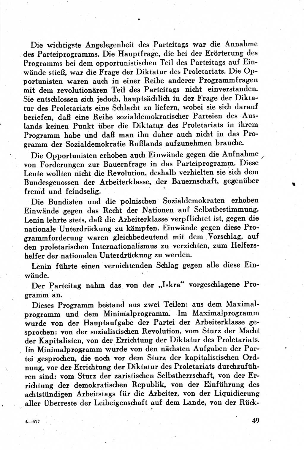 Geschichte der Kommunistischen Partei der Sowjetunion (KPdSU) [Sowjetische Besatzungszone (SBZ) Deutschlands] 1946, Seite 49 (Gesch. KPdSU SBZ Dtl. 1946, S. 49)