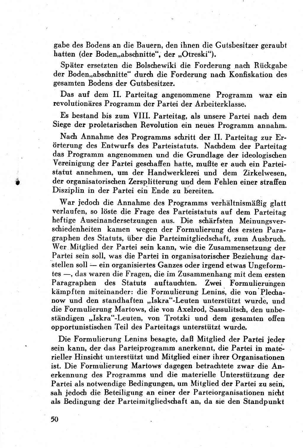 Geschichte der Kommunistischen Partei der Sowjetunion (KPdSU) [Sowjetische Besatzungszone (SBZ) Deutschlands] 1946, Seite 50 (Gesch. KPdSU SBZ Dtl. 1946, S. 50)