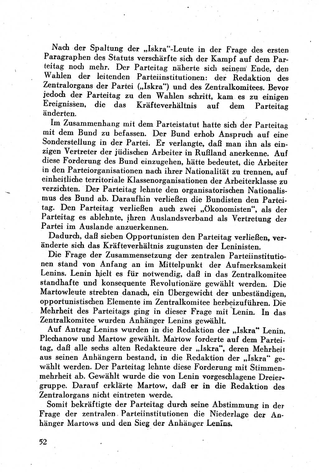 Geschichte der Kommunistischen Partei der Sowjetunion (KPdSU) [Sowjetische Besatzungszone (SBZ) Deutschlands] 1946, Seite 52 (Gesch. KPdSU SBZ Dtl. 1946, S. 52)