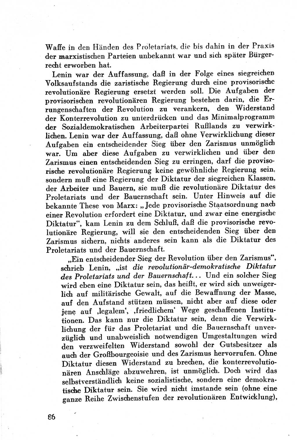 Geschichte der Kommunistischen Partei der Sowjetunion (KPdSU) [Sowjetische Besatzungszone (SBZ) Deutschlands] 1946, Seite 86 (Gesch. KPdSU SBZ Dtl. 1946, S. 86)