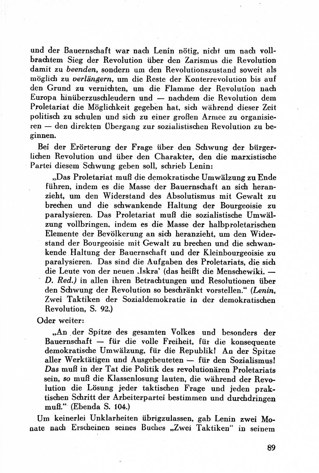 Geschichte der Kommunistischen Partei der Sowjetunion (KPdSU) [Sowjetische Besatzungszone (SBZ) Deutschlands] 1946, Seite 89 (Gesch. KPdSU SBZ Dtl. 1946, S. 89)