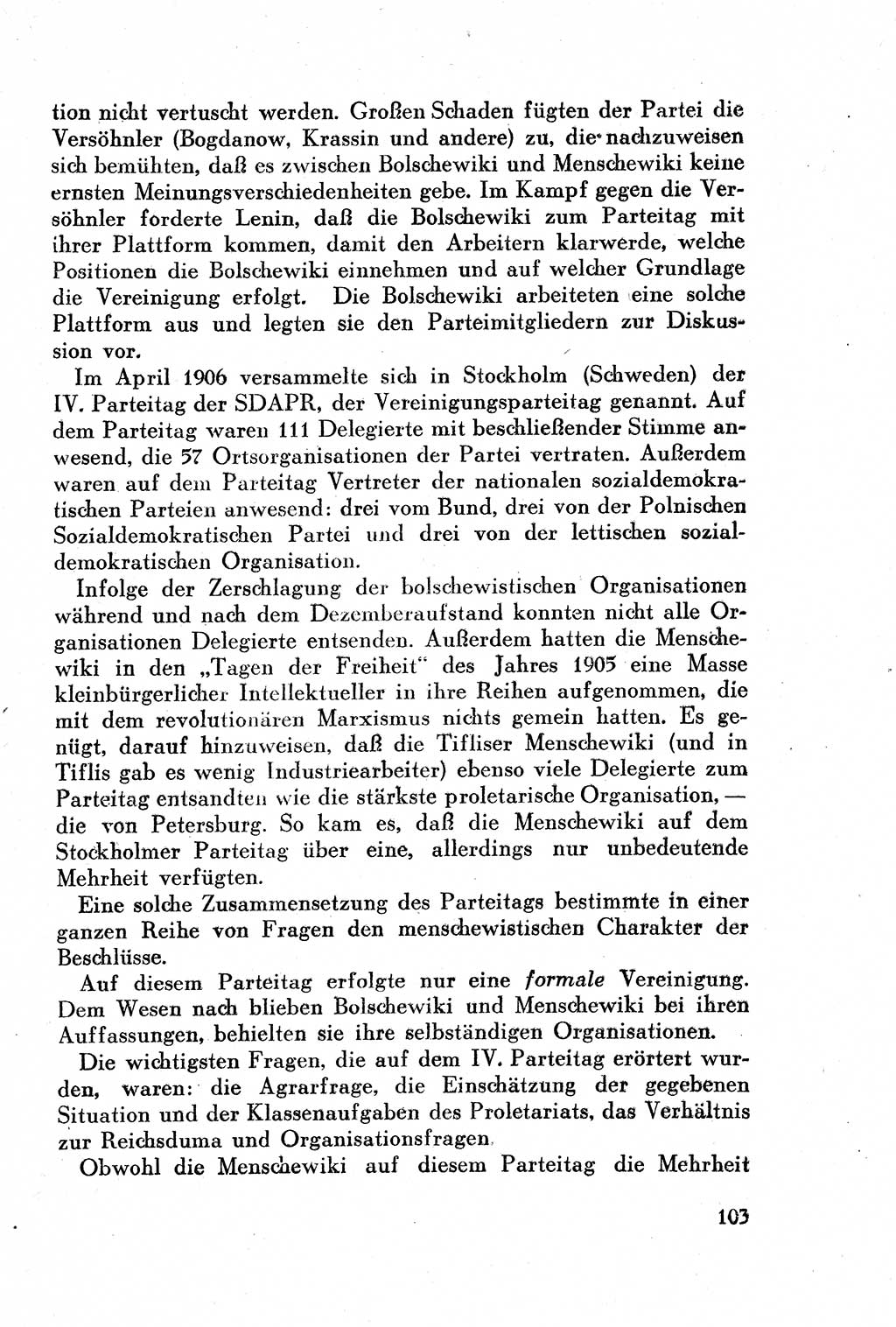 Geschichte der Kommunistischen Partei der Sowjetunion (KPdSU) [Sowjetische Besatzungszone (SBZ) Deutschlands] 1946, Seite 103 (Gesch. KPdSU SBZ Dtl. 1946, S. 103)