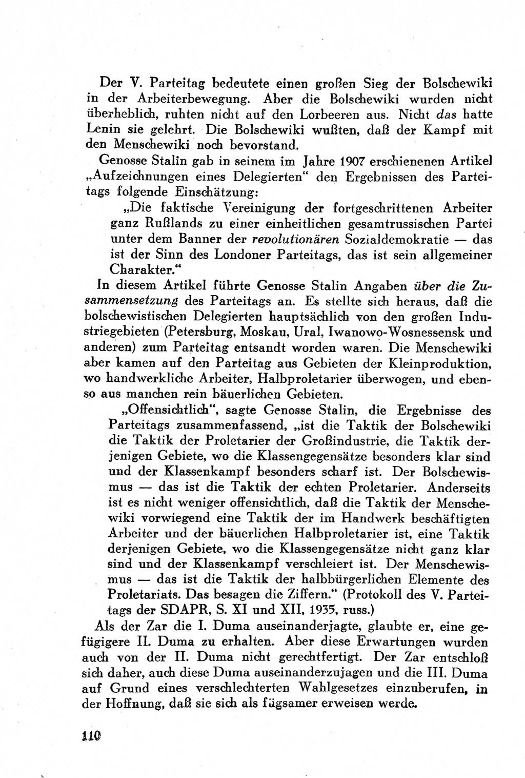 Geschichte der Kommunistischen Partei der Sowjetunion (KPdSU) [Sowjetische Besatzungszone (SBZ) Deutschlands] 1946, Seite 110 (Gesch. KPdSU SBZ Dtl. 1946, S. 110)
