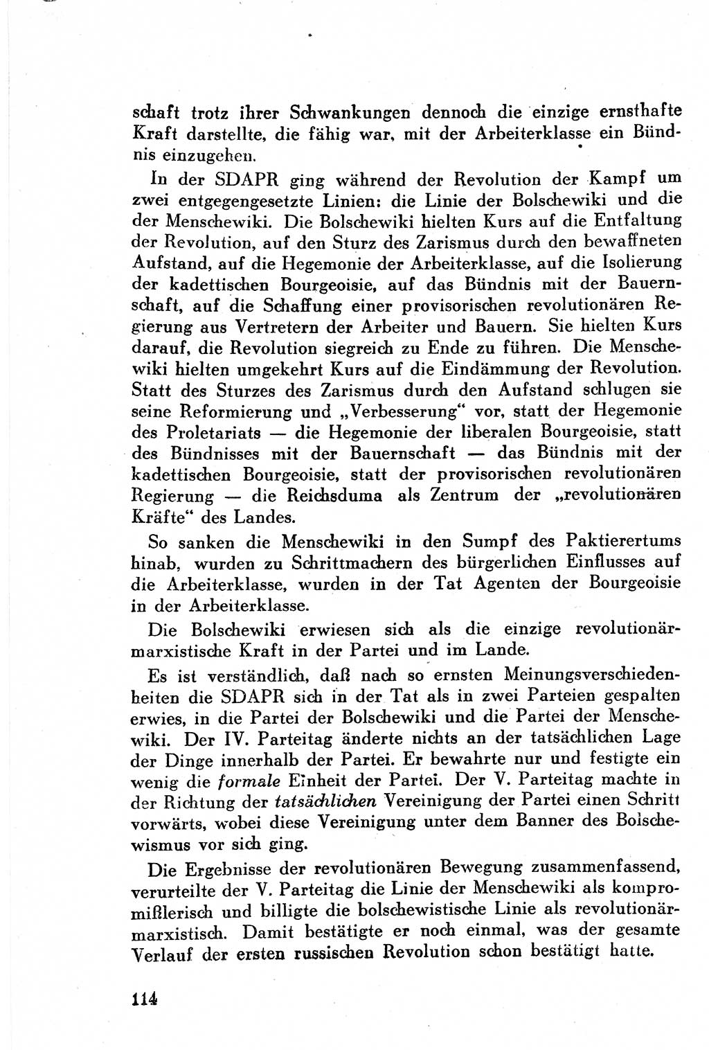 Geschichte der Kommunistischen Partei der Sowjetunion (KPdSU) [Sowjetische Besatzungszone (SBZ) Deutschlands] 1946, Seite 114 (Gesch. KPdSU SBZ Dtl. 1946, S. 114)