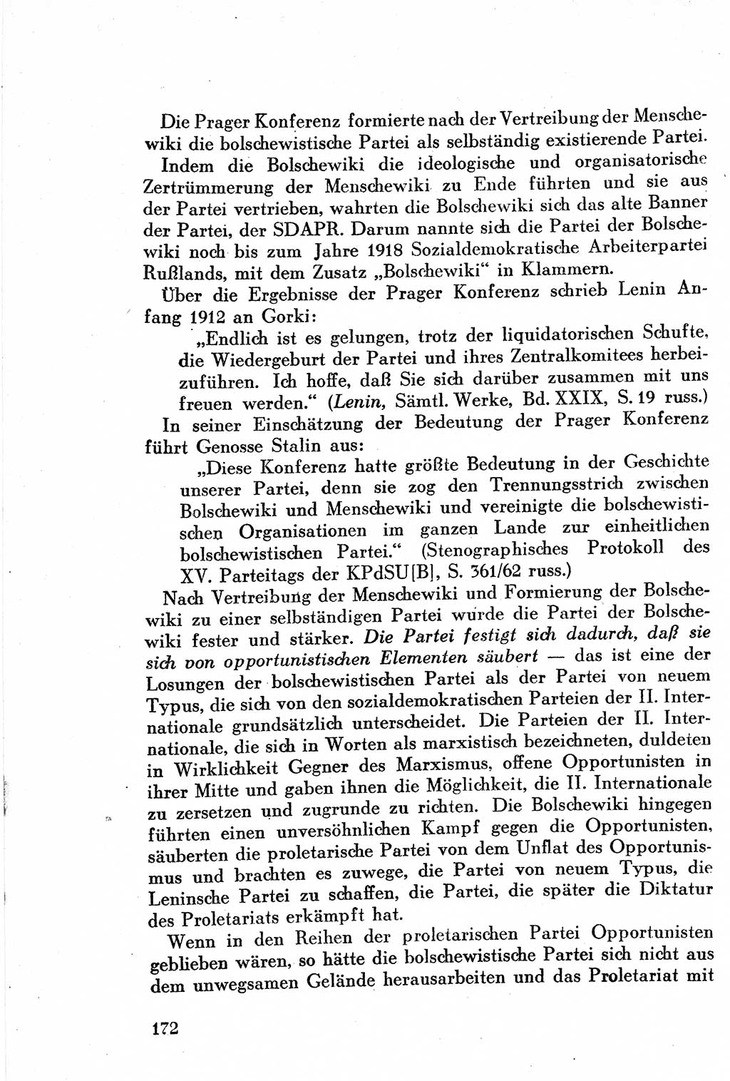 Geschichte der Kommunistischen Partei der Sowjetunion (KPdSU) [Sowjetische Besatzungszone (SBZ) Deutschlands] 1946, Seite 172 (Gesch. KPdSU SBZ Dtl. 1946, S. 172)