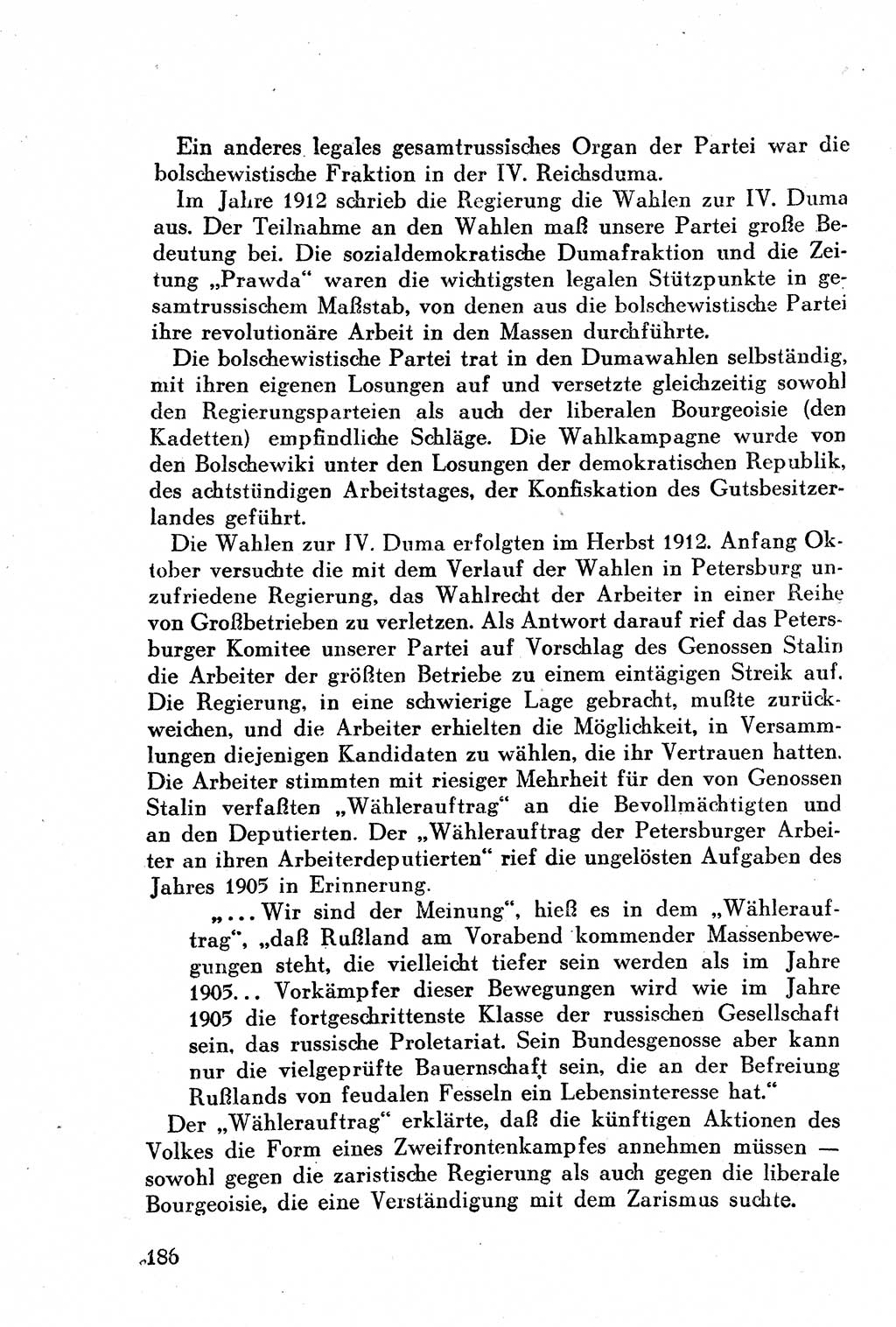 Geschichte der Kommunistischen Partei der Sowjetunion (KPdSU) [Sowjetische Besatzungszone (SBZ) Deutschlands] 1946, Seite 186 (Gesch. KPdSU SBZ Dtl. 1946, S. 186)