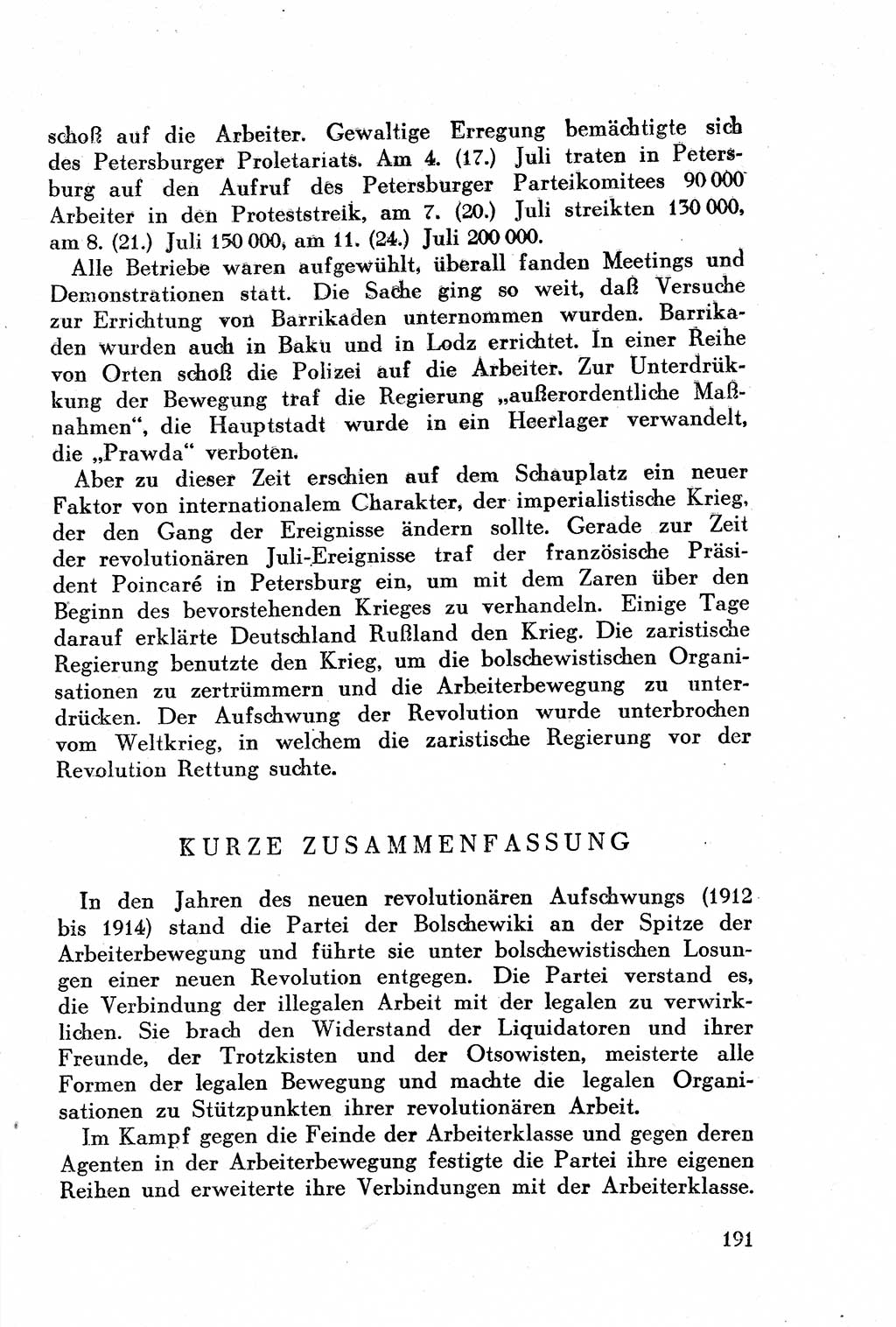 Geschichte der Kommunistischen Partei der Sowjetunion (KPdSU) [Sowjetische Besatzungszone (SBZ) Deutschlands] 1946, Seite 191 (Gesch. KPdSU SBZ Dtl. 1946, S. 191)