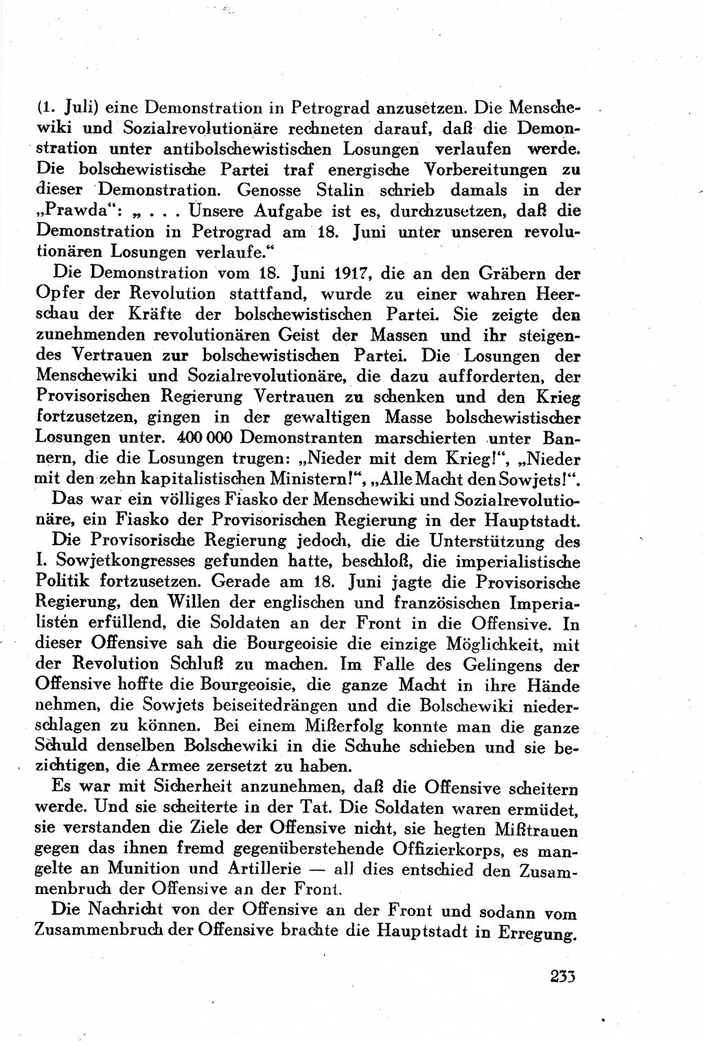 Geschichte der Kommunistischen Partei der Sowjetunion (KPdSU) [Sowjetische Besatzungszone (SBZ) Deutschlands] 1946, Seite 233 (Gesch. KPdSU SBZ Dtl. 1946, S. 233)
