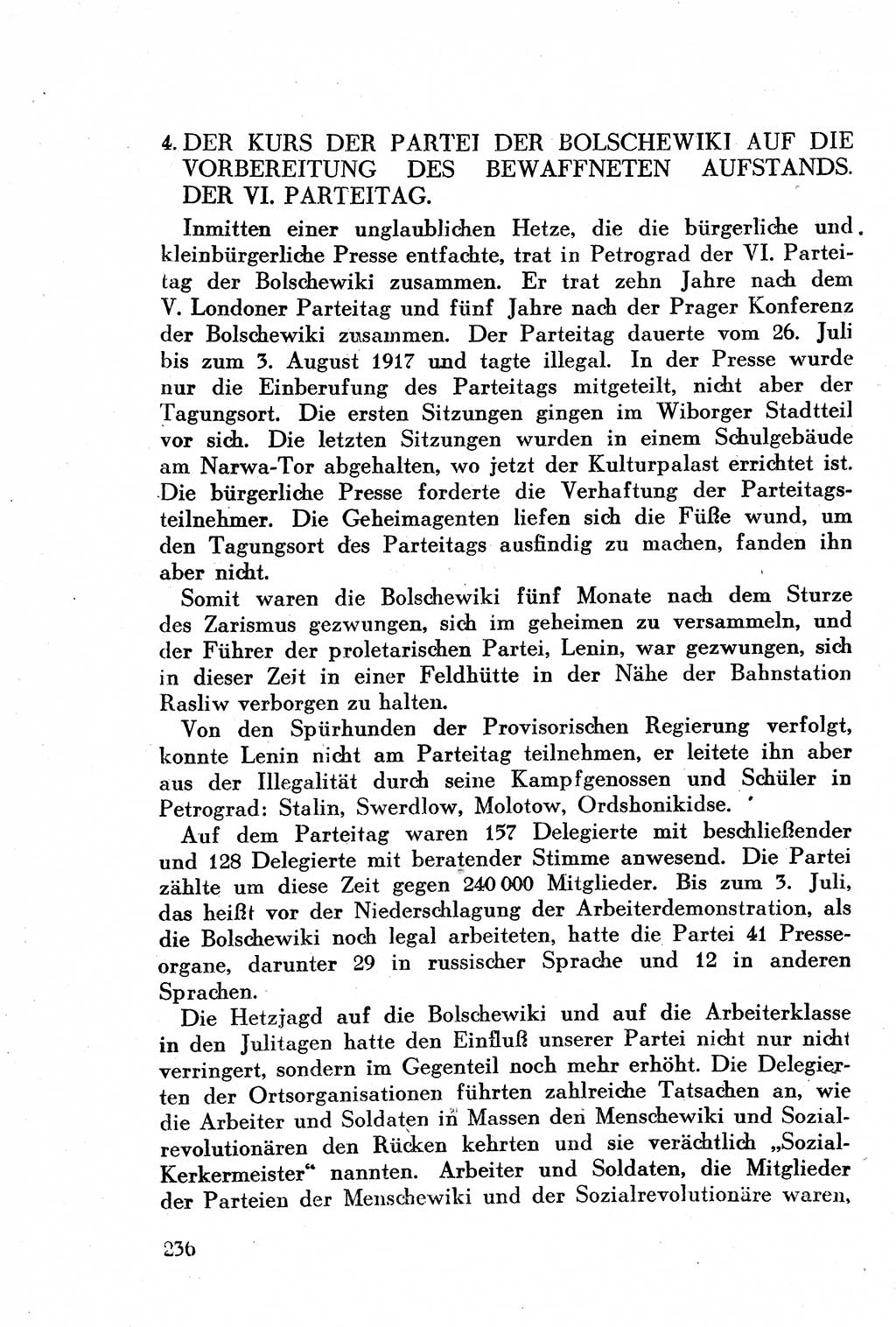 Geschichte der Kommunistischen Partei der Sowjetunion (KPdSU) [Sowjetische Besatzungszone (SBZ) Deutschlands] 1946, Seite 236 (Gesch. KPdSU SBZ Dtl. 1946, S. 236)