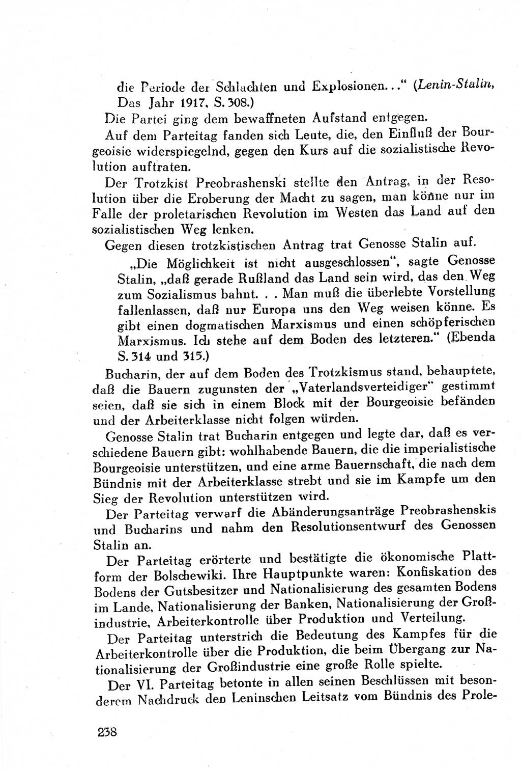 Geschichte der Kommunistischen Partei der Sowjetunion (KPdSU) [Sowjetische Besatzungszone (SBZ) Deutschlands] 1946, Seite 238 (Gesch. KPdSU SBZ Dtl. 1946, S. 238)