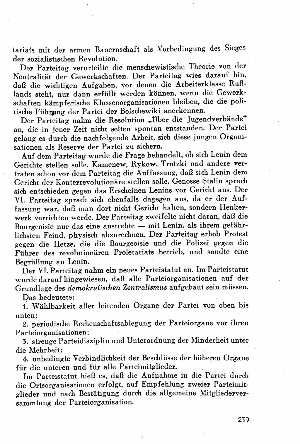 Geschichte der Kommunistischen Partei der Sowjetunion (KPdSU) [Sowjetische Besatzungszone (SBZ) Deutschlands] 1946, Seite 239 (Gesch. KPdSU SBZ Dtl. 1946, S. 239)