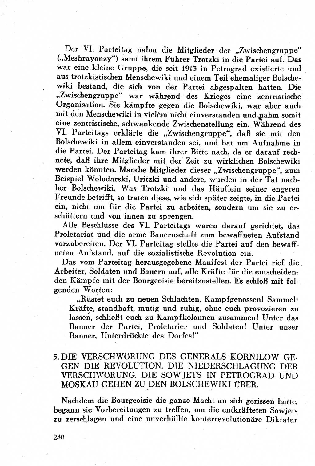 Geschichte der Kommunistischen Partei der Sowjetunion (KPdSU) [Sowjetische Besatzungszone (SBZ) Deutschlands] 1946, Seite 240 (Gesch. KPdSU SBZ Dtl. 1946, S. 240)