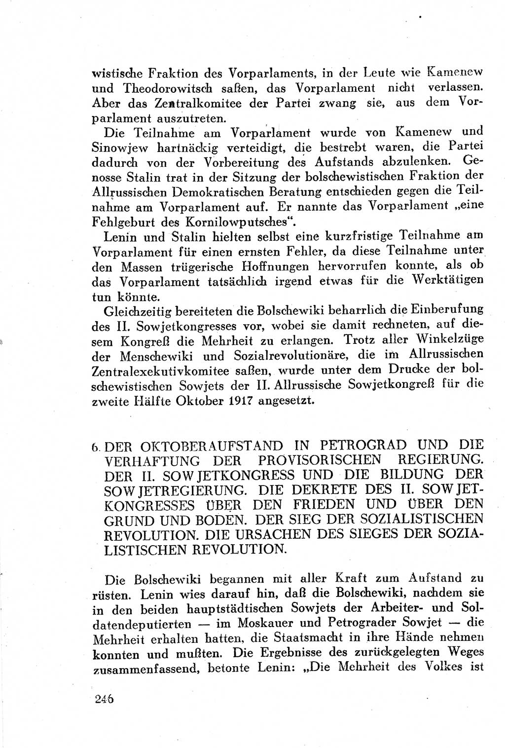 Geschichte der Kommunistischen Partei der Sowjetunion (KPdSU) [Sowjetische Besatzungszone (SBZ) Deutschlands] 1946, Seite 246 (Gesch. KPdSU SBZ Dtl. 1946, S. 246)