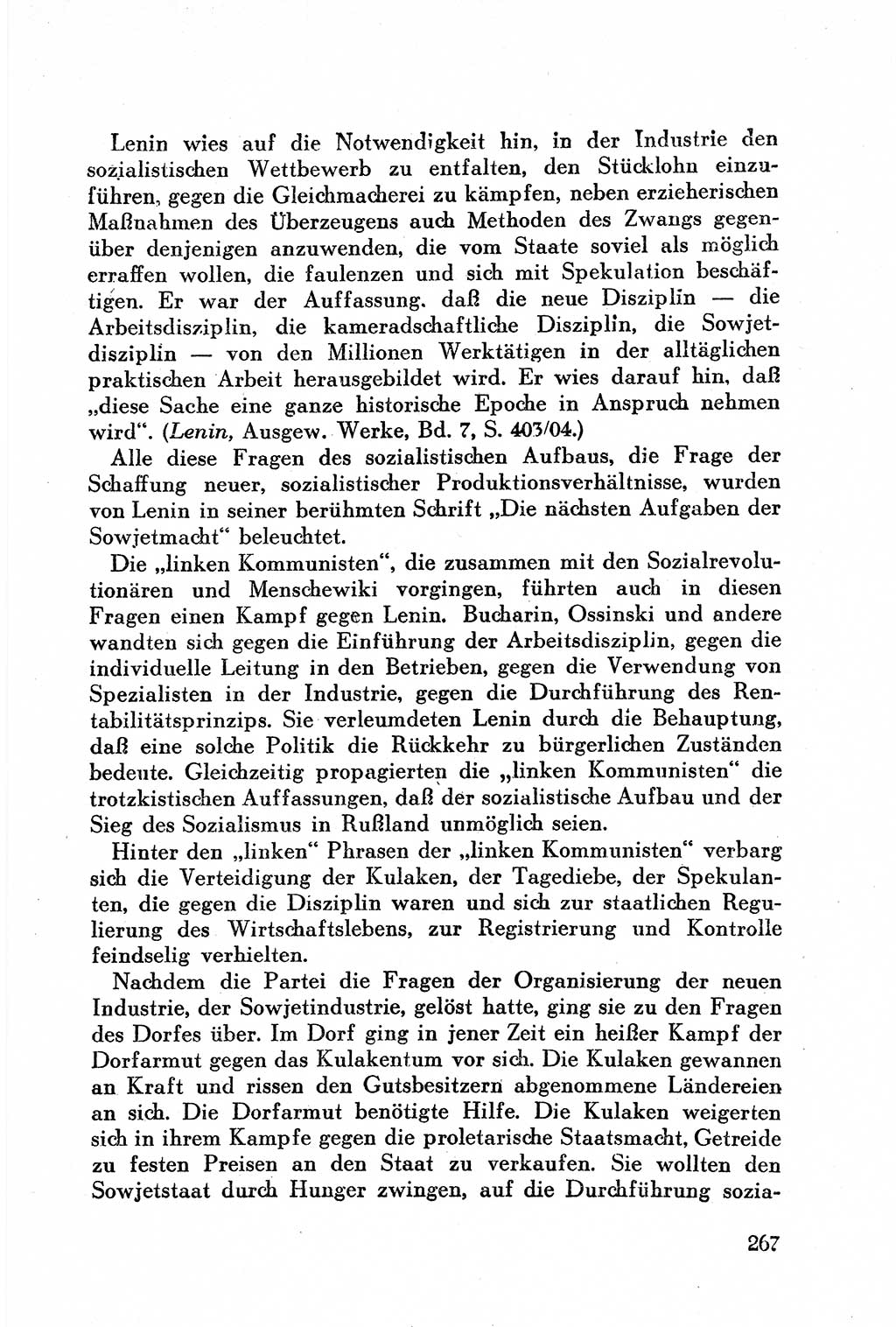 Geschichte der Kommunistischen Partei der Sowjetunion (KPdSU) [Sowjetische Besatzungszone (SBZ) Deutschlands] 1946, Seite 267 (Gesch. KPdSU SBZ Dtl. 1946, S. 267)