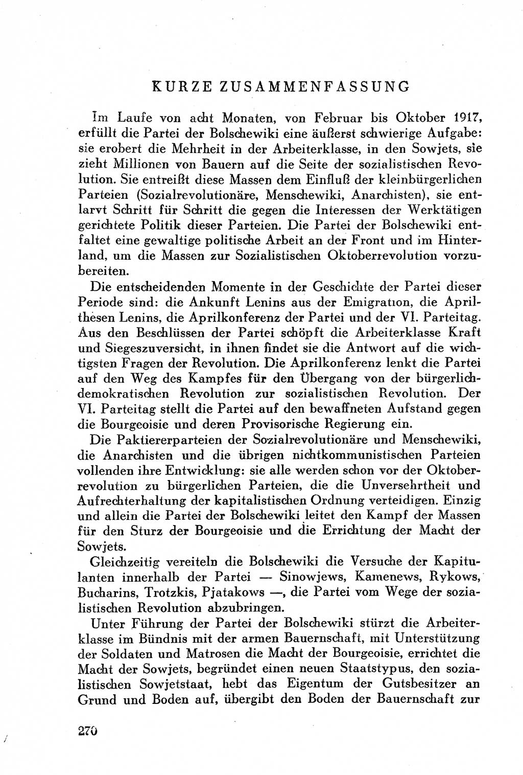 Geschichte der Kommunistischen Partei der Sowjetunion (KPdSU) [Sowjetische Besatzungszone (SBZ) Deutschlands] 1946, Seite 270 (Gesch. KPdSU SBZ Dtl. 1946, S. 270)