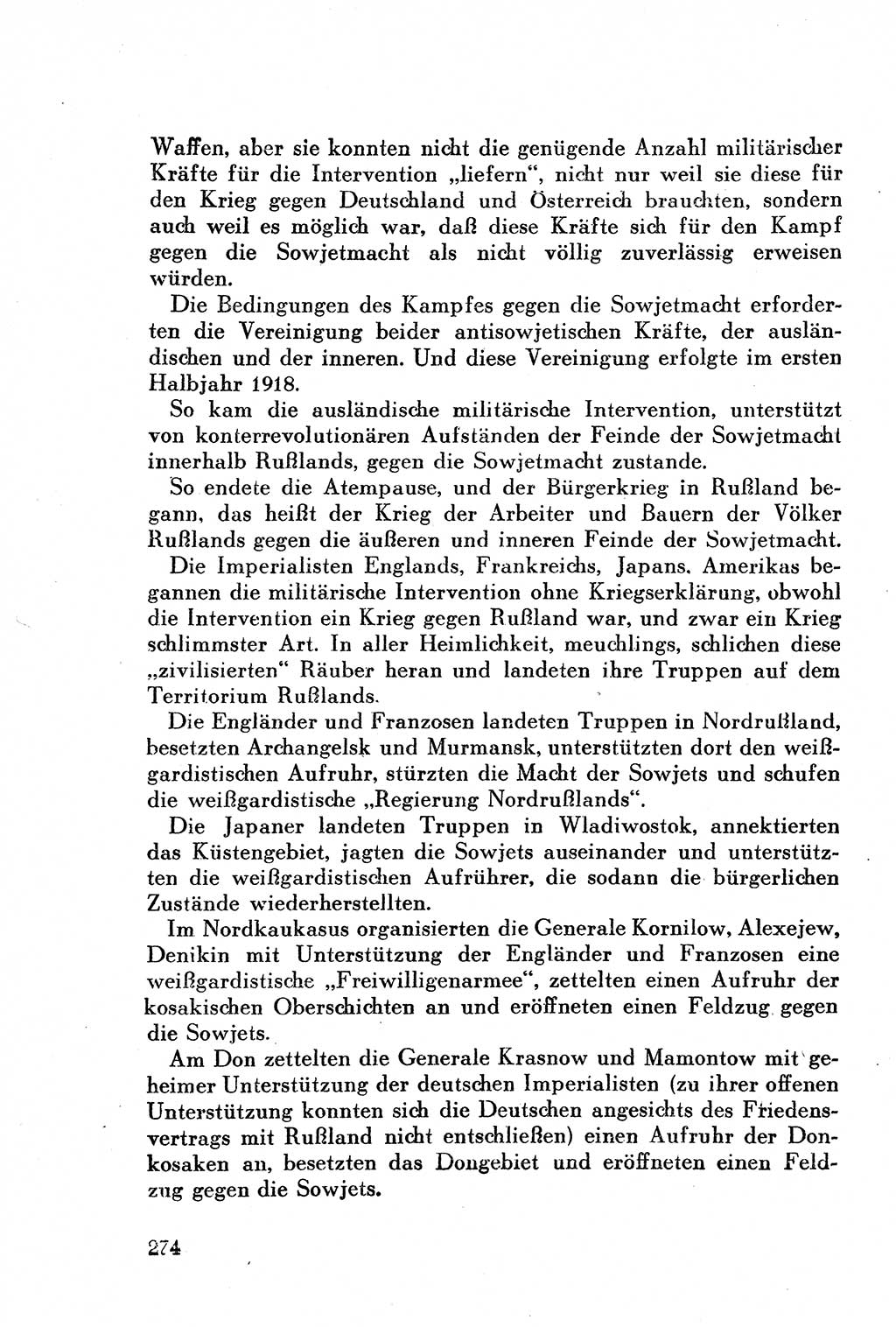 Geschichte der Kommunistischen Partei der Sowjetunion (KPdSU) [Sowjetische Besatzungszone (SBZ) Deutschlands] 1946, Seite 274 (Gesch. KPdSU SBZ Dtl. 1946, S. 274)