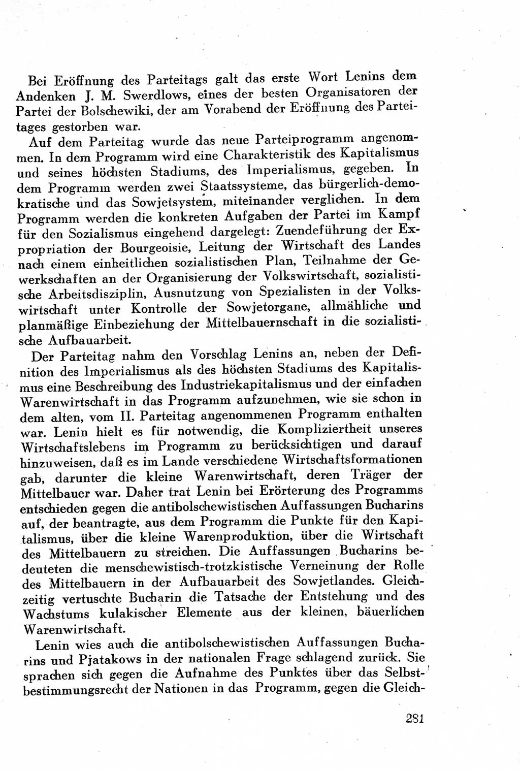 Geschichte der Kommunistischen Partei der Sowjetunion (KPdSU) [Sowjetische Besatzungszone (SBZ) Deutschlands] 1946, Seite 281 (Gesch. KPdSU SBZ Dtl. 1946, S. 281)