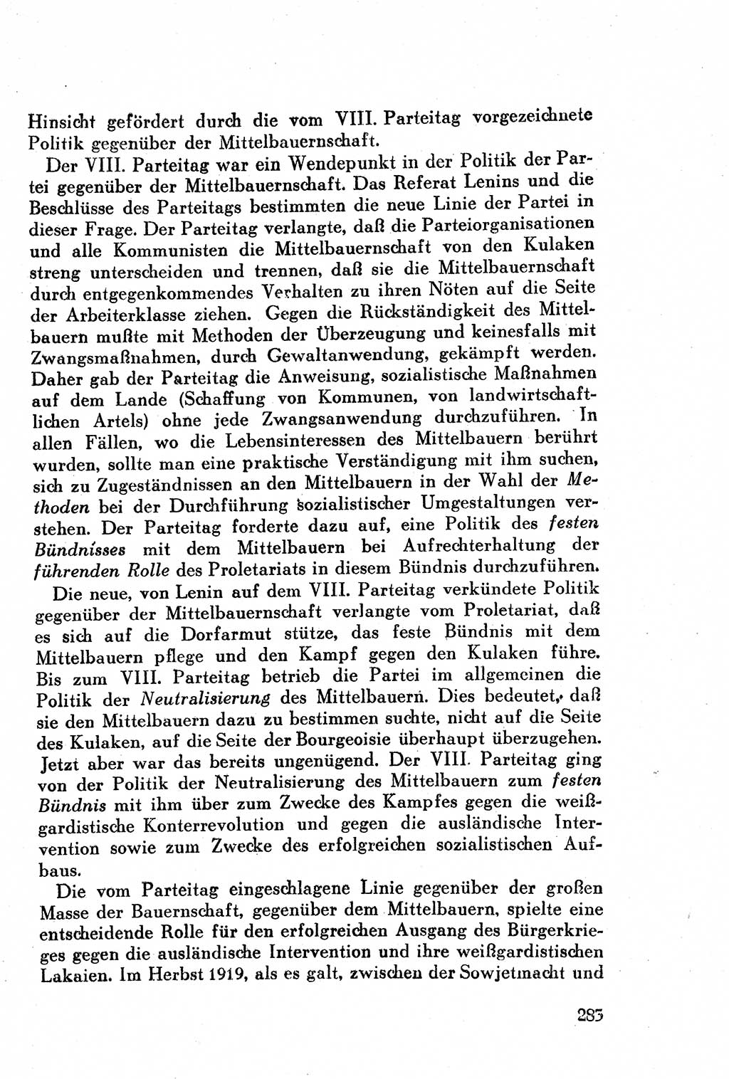 Geschichte der Kommunistischen Partei der Sowjetunion (KPdSU) [Sowjetische Besatzungszone (SBZ) Deutschlands] 1946, Seite 283 (Gesch. KPdSU SBZ Dtl. 1946, S. 283)