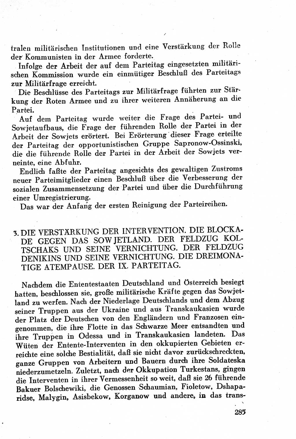 Geschichte der Kommunistischen Partei der Sowjetunion (KPdSU) [Sowjetische Besatzungszone (SBZ) Deutschlands] 1946, Seite 285 (Gesch. KPdSU SBZ Dtl. 1946, S. 285)