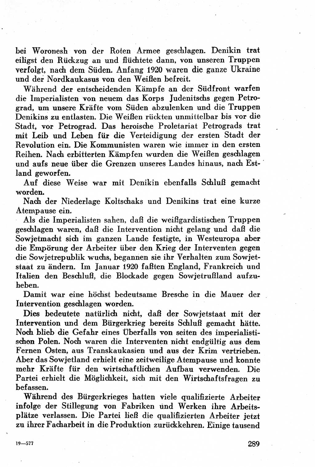 Geschichte der Kommunistischen Partei der Sowjetunion (KPdSU) [Sowjetische Besatzungszone (SBZ) Deutschlands] 1946, Seite 289 (Gesch. KPdSU SBZ Dtl. 1946, S. 289)
