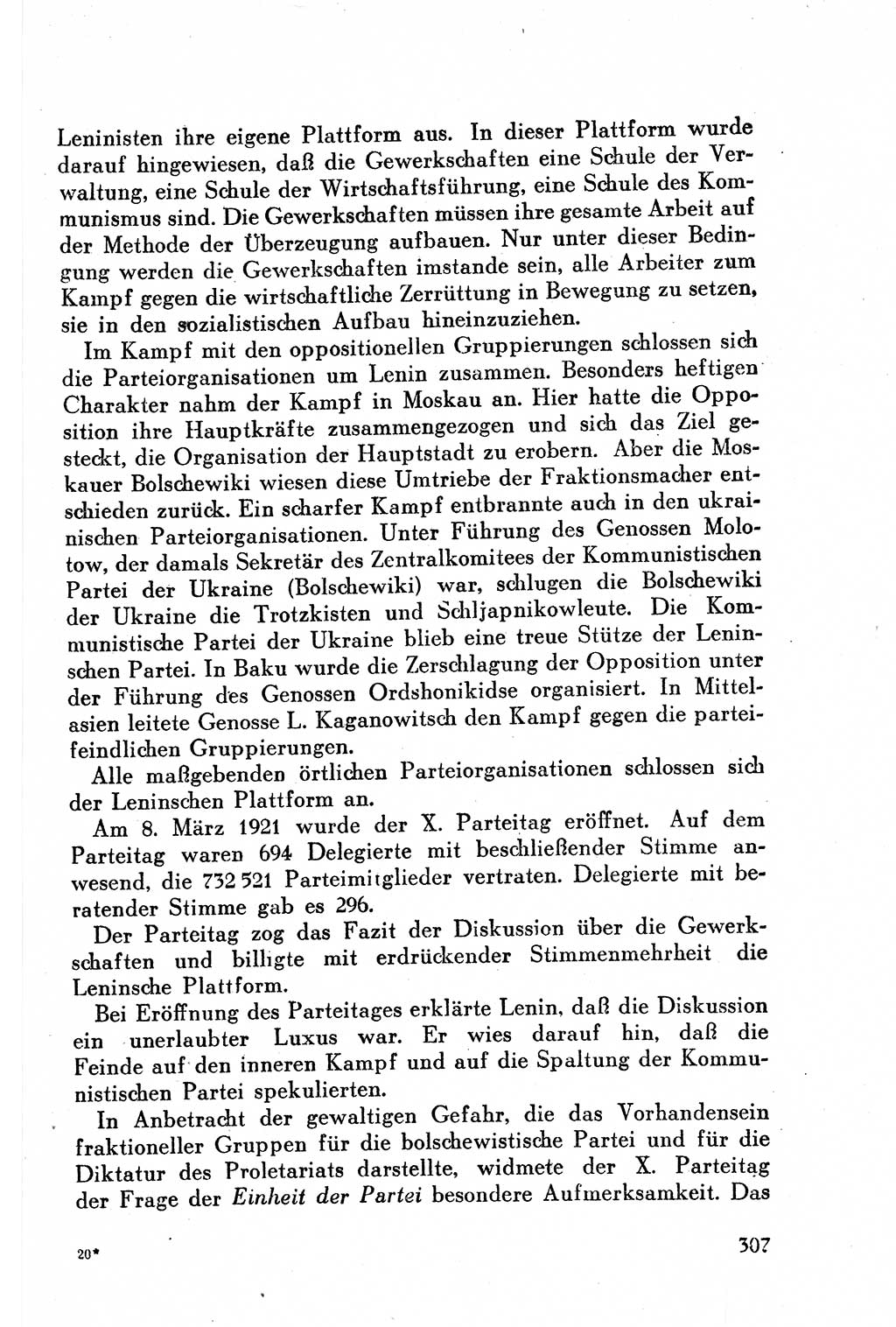Geschichte der Kommunistischen Partei der Sowjetunion (KPdSU) [Sowjetische Besatzungszone (SBZ) Deutschlands] 1946, Seite 307 (Gesch. KPdSU SBZ Dtl. 1946, S. 307)