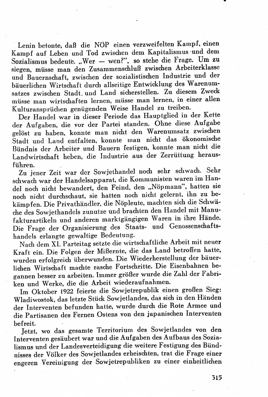 Geschichte der Kommunistischen Partei der Sowjetunion (KPdSU) [Sowjetische Besatzungszone (SBZ) Deutschlands] 1946, Seite 315 (Gesch. KPdSU SBZ Dtl. 1946, S. 315)