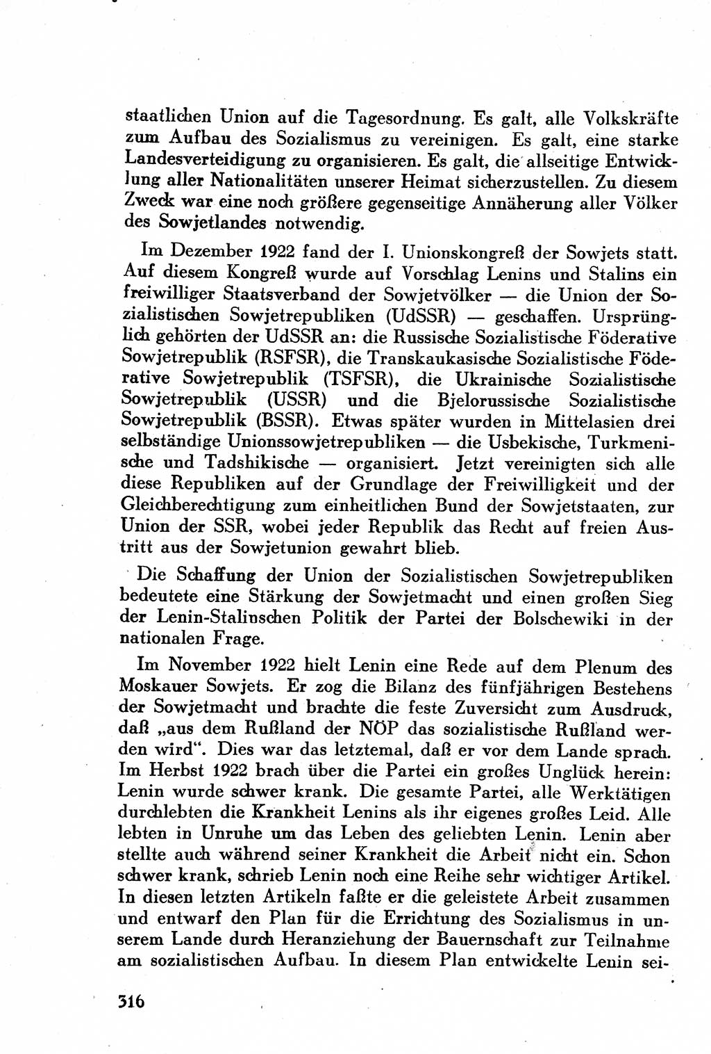 Geschichte der Kommunistischen Partei der Sowjetunion (KPdSU) [Sowjetische Besatzungszone (SBZ) Deutschlands] 1946, Seite 316 (Gesch. KPdSU SBZ Dtl. 1946, S. 316)