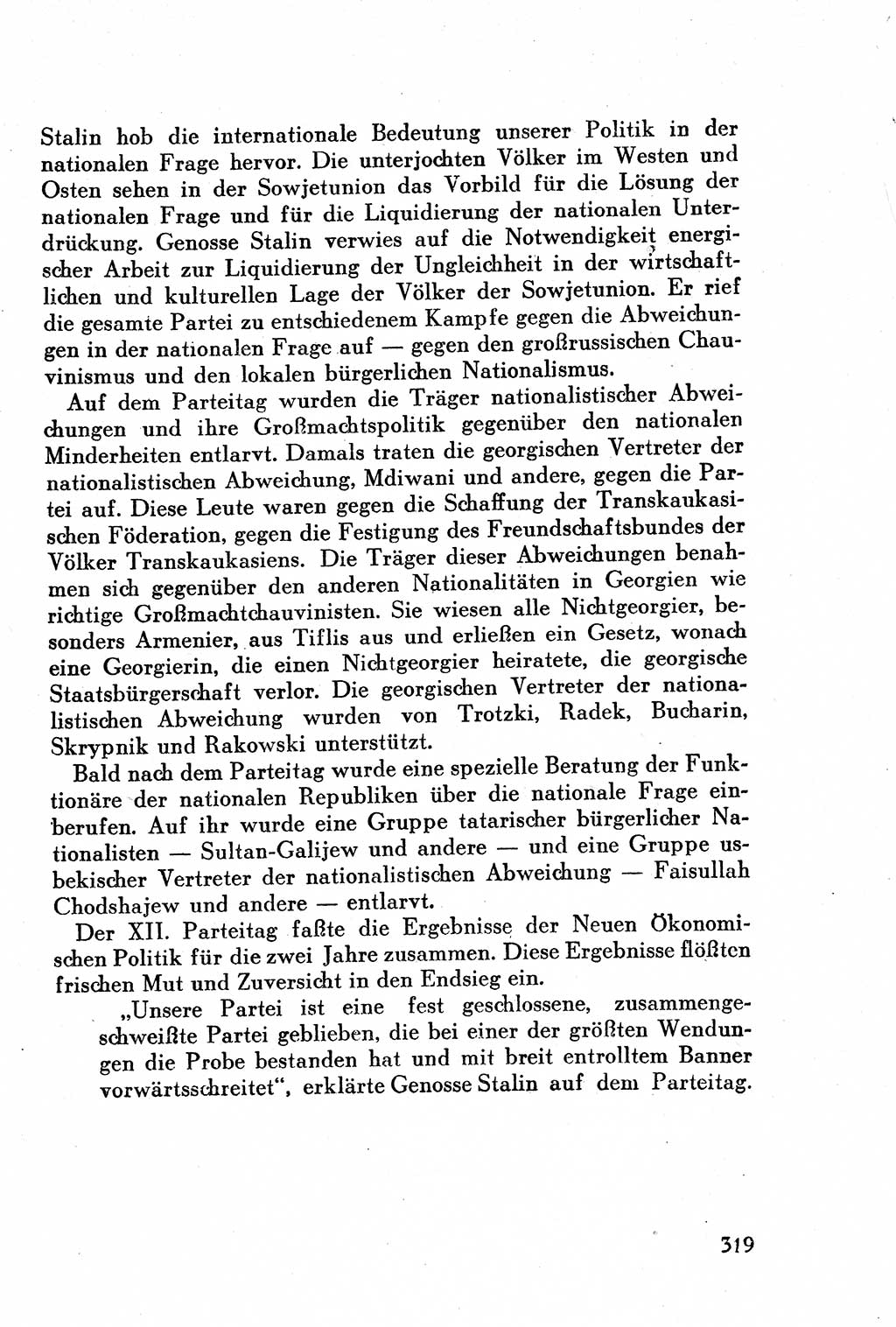 Geschichte der Kommunistischen Partei der Sowjetunion (KPdSU) [Sowjetische Besatzungszone (SBZ) Deutschlands] 1946, Seite 319 (Gesch. KPdSU SBZ Dtl. 1946, S. 319)