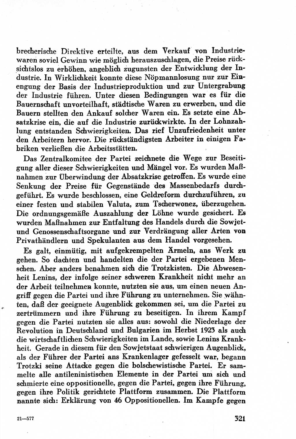 Geschichte der Kommunistischen Partei der Sowjetunion (KPdSU) [Sowjetische Besatzungszone (SBZ) Deutschlands] 1946, Seite 321 (Gesch. KPdSU SBZ Dtl. 1946, S. 321)