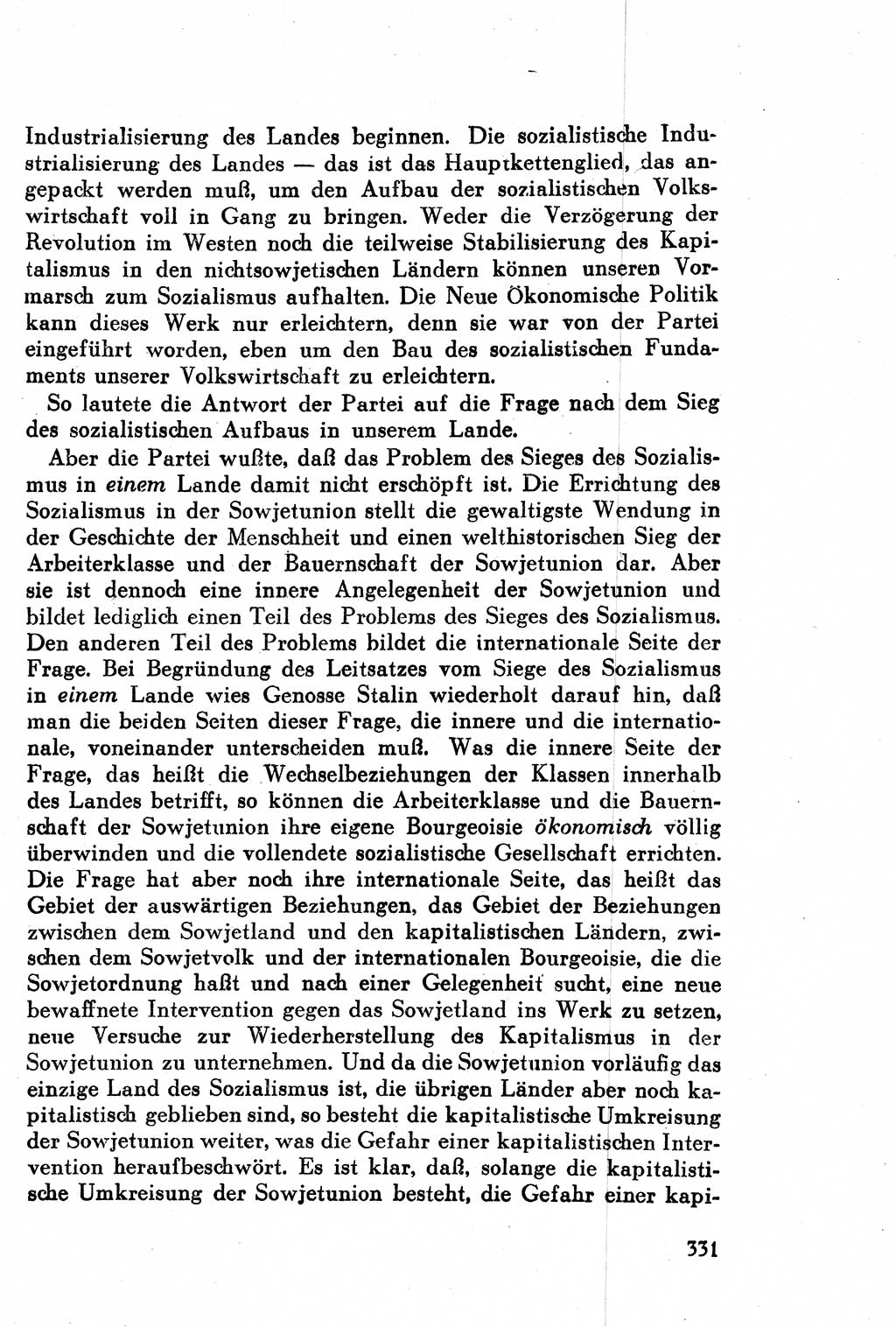 Geschichte der Kommunistischen Partei der Sowjetunion (KPdSU) [Sowjetische Besatzungszone (SBZ) Deutschlands] 1946, Seite 331 (Gesch. KPdSU SBZ Dtl. 1946, S. 331)