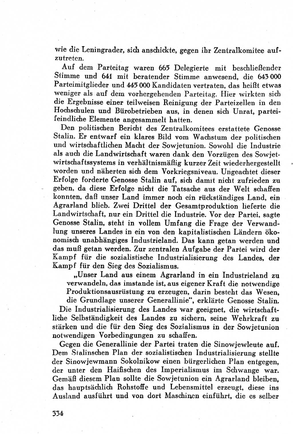 Geschichte der Kommunistischen Partei der Sowjetunion (KPdSU) [Sowjetische Besatzungszone (SBZ) Deutschlands] 1946, Seite 334 (Gesch. KPdSU SBZ Dtl. 1946, S. 334)