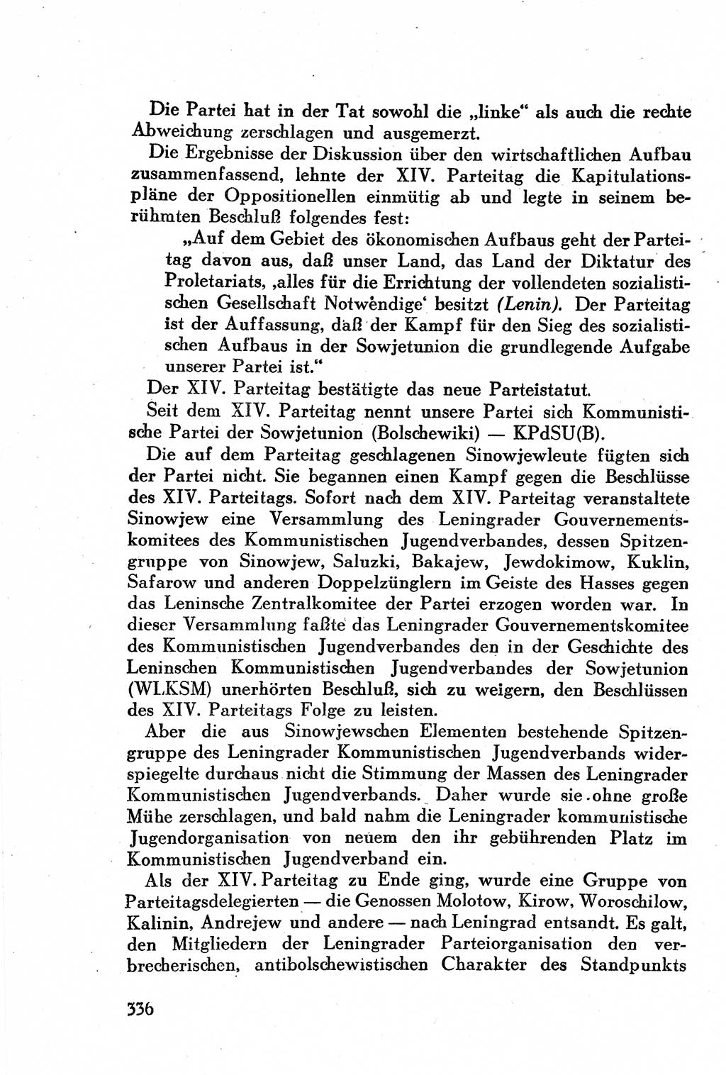 Geschichte der Kommunistischen Partei der Sowjetunion (KPdSU) [Sowjetische Besatzungszone (SBZ) Deutschlands] 1946, Seite 336 (Gesch. KPdSU SBZ Dtl. 1946, S. 336)