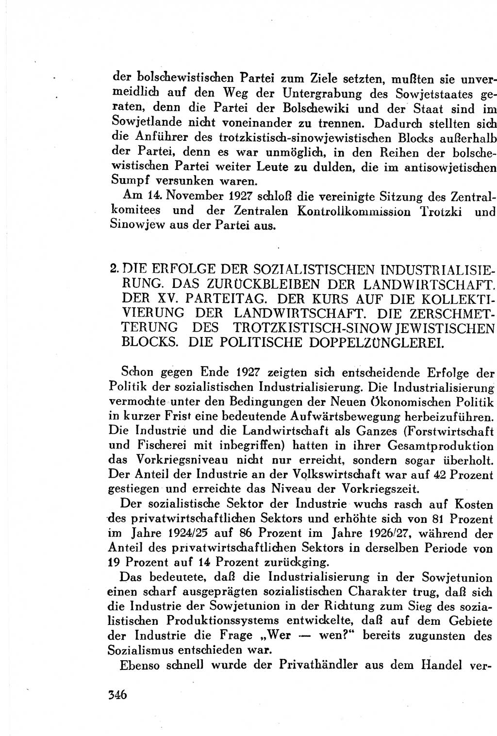 Geschichte der Kommunistischen Partei der Sowjetunion (KPdSU) [Sowjetische Besatzungszone (SBZ) Deutschlands] 1946, Seite 346 (Gesch. KPdSU SBZ Dtl. 1946, S. 346)