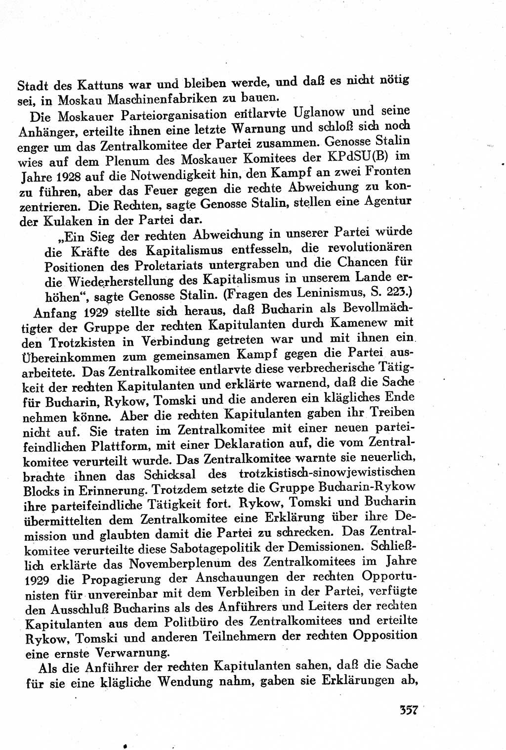 Geschichte der Kommunistischen Partei der Sowjetunion (KPdSU) [Sowjetische Besatzungszone (SBZ) Deutschlands] 1946, Seite 357 (Gesch. KPdSU SBZ Dtl. 1946, S. 357)