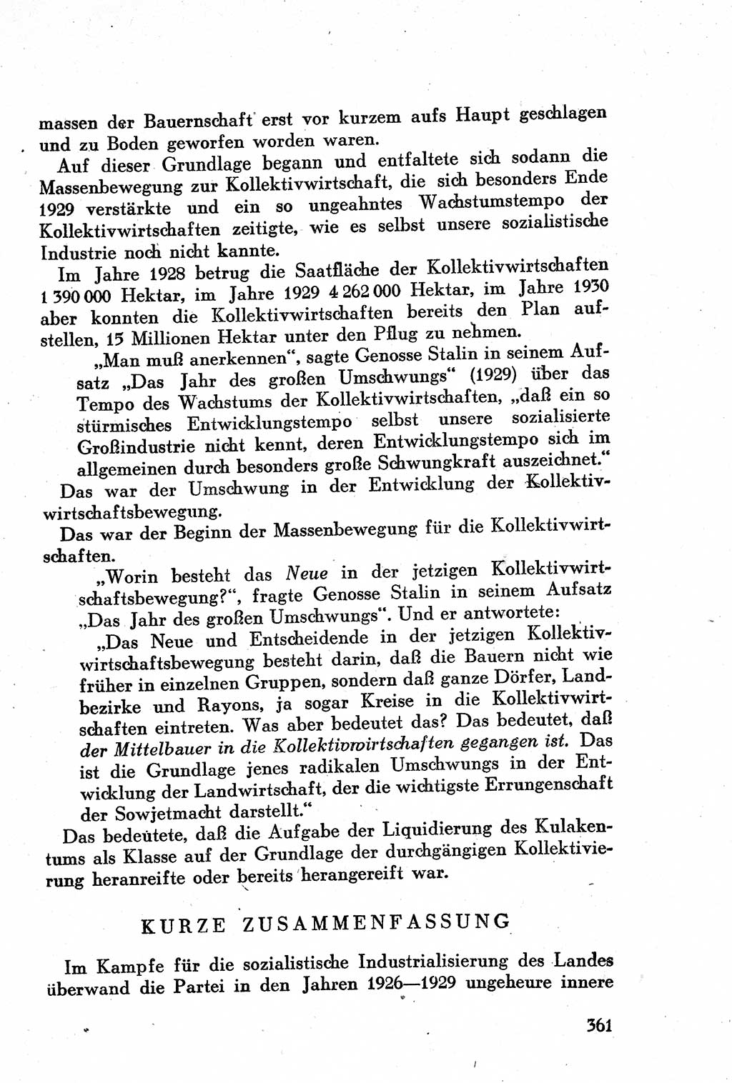 Geschichte der Kommunistischen Partei der Sowjetunion (KPdSU) [Sowjetische Besatzungszone (SBZ) Deutschlands] 1946, Seite 361 (Gesch. KPdSU SBZ Dtl. 1946, S. 361)