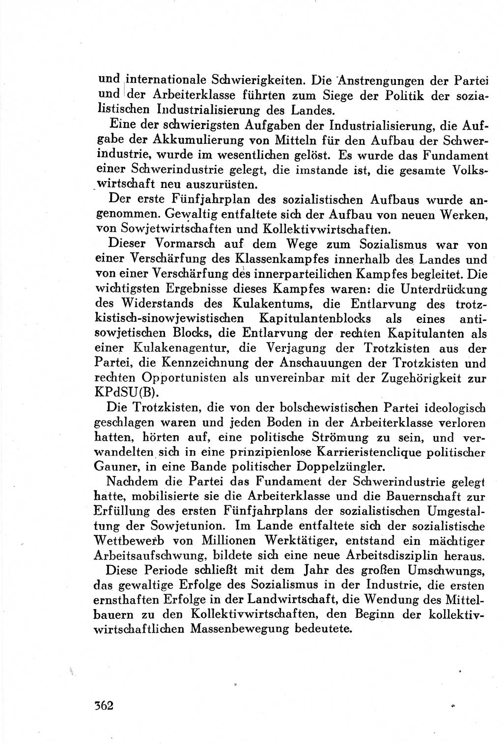 Geschichte der Kommunistischen Partei der Sowjetunion (KPdSU) [Sowjetische Besatzungszone (SBZ) Deutschlands] 1946, Seite 362 (Gesch. KPdSU SBZ Dtl. 1946, S. 362)