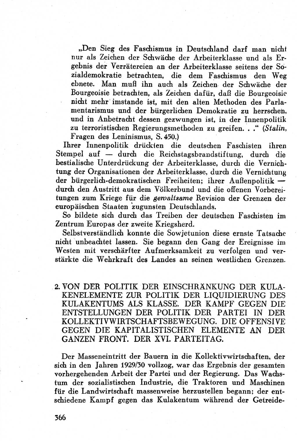 Geschichte der Kommunistischen Partei der Sowjetunion (KPdSU) [Sowjetische Besatzungszone (SBZ) Deutschlands] 1946, Seite 366 (Gesch. KPdSU SBZ Dtl. 1946, S. 366)