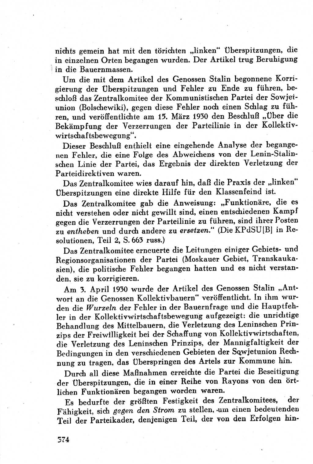 Geschichte der Kommunistischen Partei der Sowjetunion (KPdSU) [Sowjetische Besatzungszone (SBZ) Deutschlands] 1946, Seite 374 (Gesch. KPdSU SBZ Dtl. 1946, S. 374)