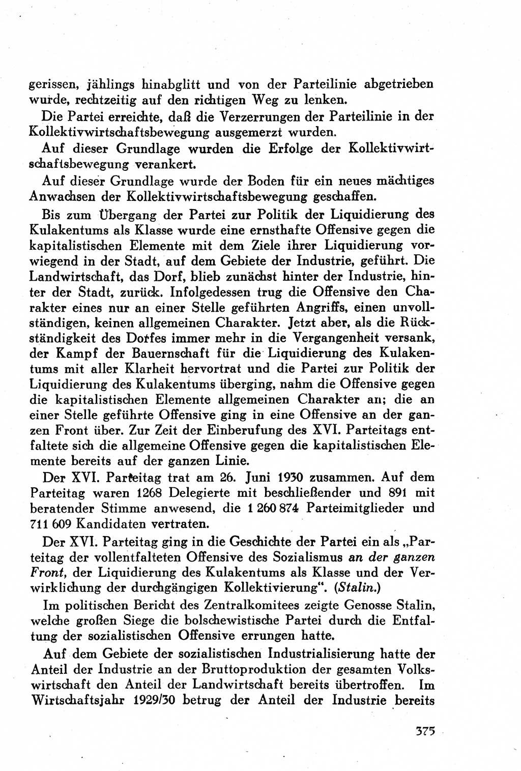 Geschichte der Kommunistischen Partei der Sowjetunion (KPdSU) [Sowjetische Besatzungszone (SBZ) Deutschlands] 1946, Seite 375 (Gesch. KPdSU SBZ Dtl. 1946, S. 375)