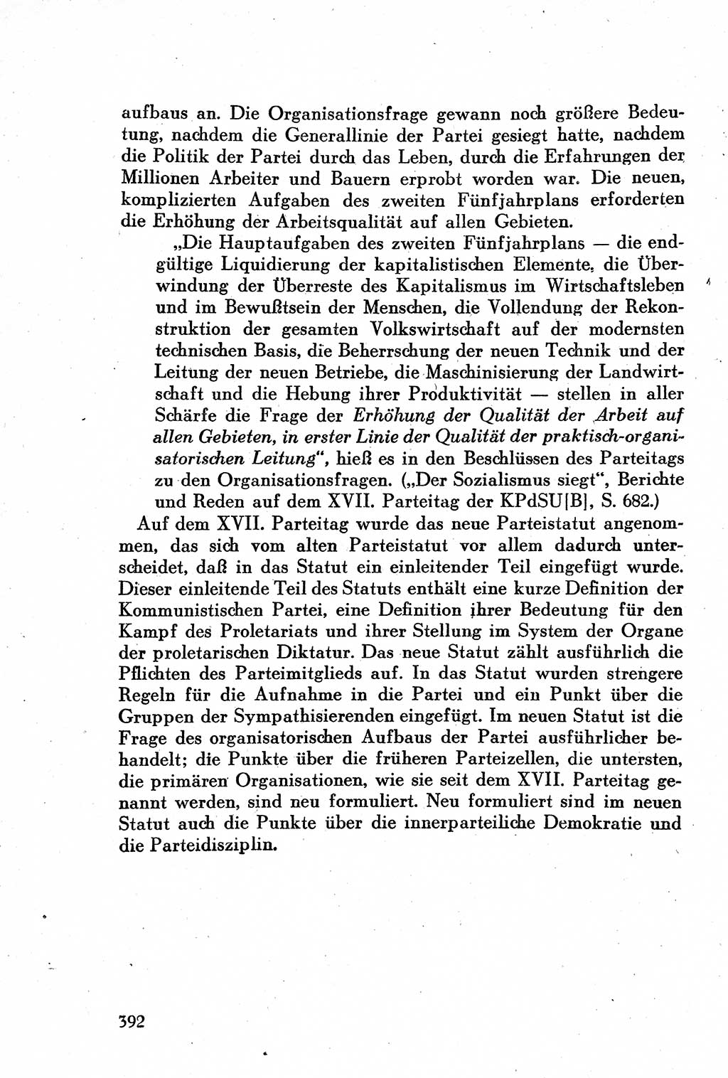 Geschichte der Kommunistischen Partei der Sowjetunion (KPdSU) [Sowjetische Besatzungszone (SBZ) Deutschlands] 1946, Seite 392 (Gesch. KPdSU SBZ Dtl. 1946, S. 392)